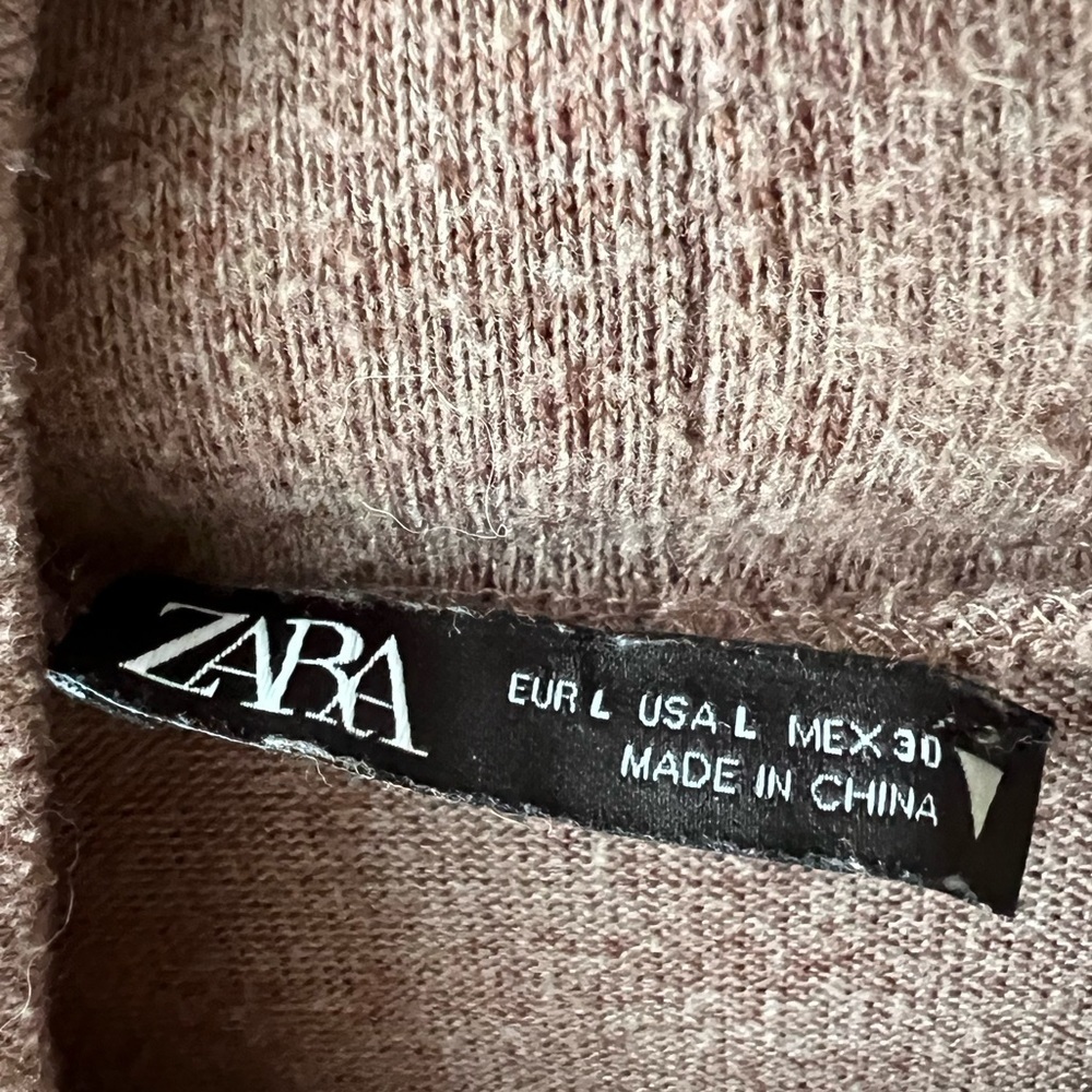 Zara Mock Turtleneck Cropped Lightweight Sweater Size Large - Picture 4 of 7